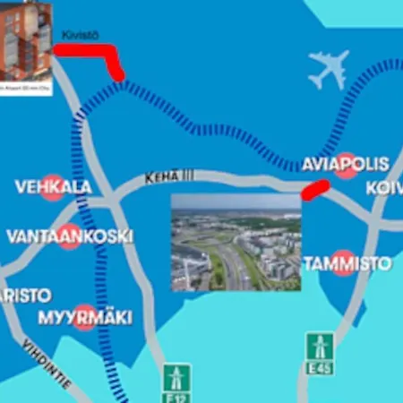 アパート To Luxstudio Karneoli From Helsinki Airport 6 Min, To 27min, Free Parking In Kivistoe *